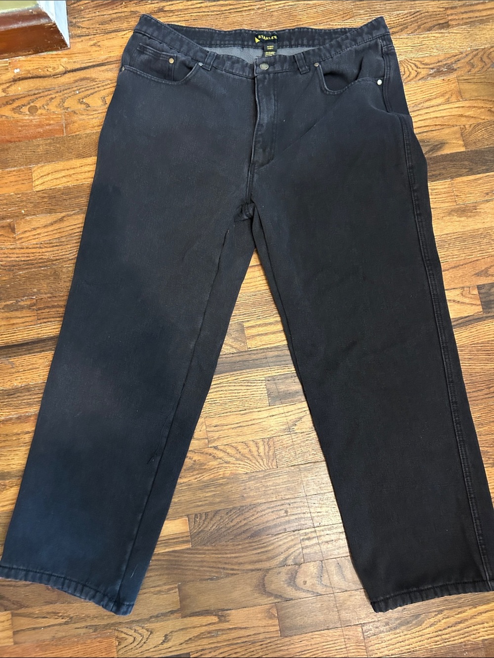 Stanley Men's Relaxed Black Jeans Warm Inside